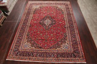 Vintage Traditional Floral LARGE RED Area Rug 10x13 Hand - Knotted Wool 3