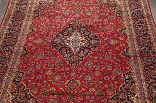 Vintage Traditional Floral LARGE RED Area Rug 10x13 Hand - Knotted Wool 4