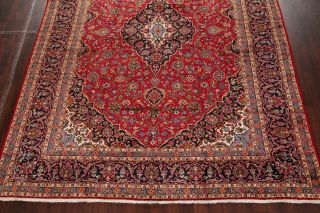 Vintage Traditional Floral LARGE RED Area Rug 10x13 Hand - Knotted Wool 6
