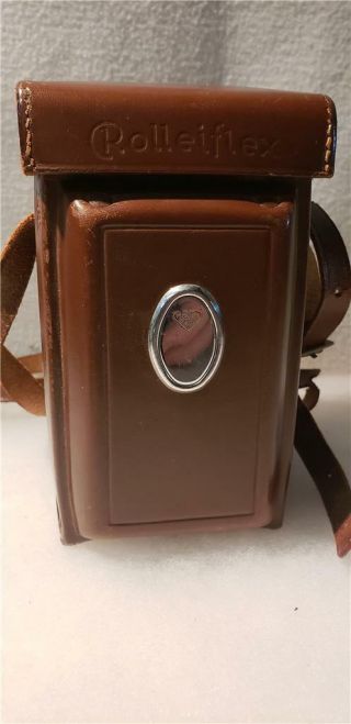 Vintage Rolleiflex 2.  8a 2.  8b Brown Leather Tlr Camera Case With Window