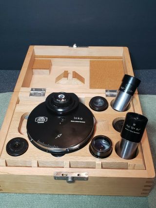 Rare Carl Zeiss Inko Condenser With Kpl 8x 10x And 12.  5x