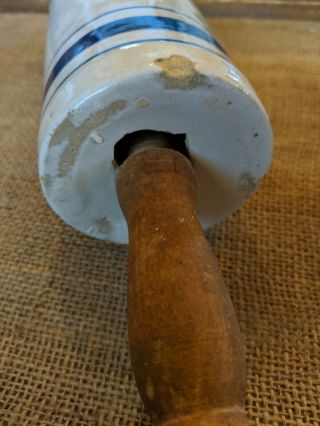 VINTAGE REDWING Petty Brothers Merchantile.  Ceramic rolling pin Hico TX 3