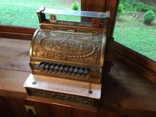 Antique Brass National Cash Register Model 336 Ncr.  Very Good