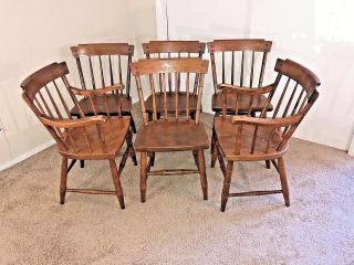 Set Of 6 Vintage Heywood Wakefield Dining Chairs Cinnamon Line Mid Century