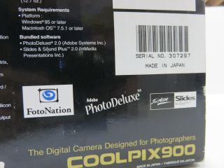 Vintage Nikon COOLPIX 900 1.  2MP Digital Camera - Silver and 5