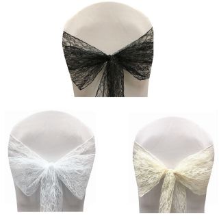Lace Chair Sash Bow Tie Vintage Style Diy Fabric Wedding Banquet Events Party