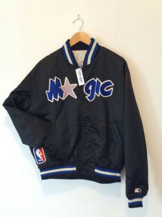 Vintage Orlando Magic Nba Satin Bomber Starter Jacket.