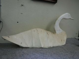 Large Vintage Swan Decoy - Wood & Canvas - Over 3 Feet