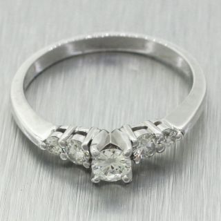 Vintage Estate Platinum 0.  50ctw Diamond Engagement Ring