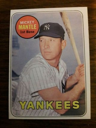 Vintage 1969 Topps Mickey Mantle 500 York Yankees