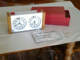 Vintage Heuer Champion Chess Clock Includes Box From 1977