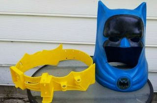 Vintage 1966 Ideal Batman Plastic Costume Mask And Belt