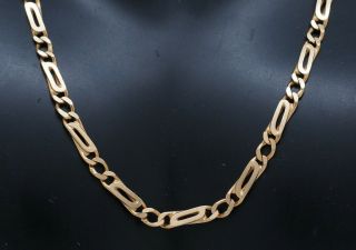 Vintage Solid 14k Yellow Gold 3.  5mm Figaro Link Mens Chain Necklace - 20 " (14.  4gr)