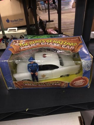 Rare Vintage 1981 Mego The Dukes Of Hazzard Police Chase Car With Rosco