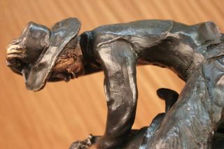 Vintage Frederic Remington Signed Bronze Sculpture Rattlesnake Statue 5