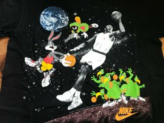 Vintage Nike Michael Jordan Looney Tunes T - Shirt Space Jam Air Dunk Usa 1993 Xl