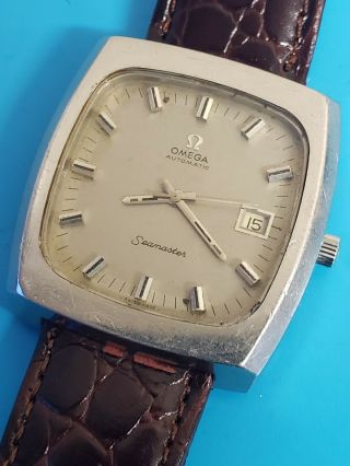 Vintage Omega Seamaster Automatic Cal 1012 Ref 166.  0138 Rare Mens Tv Dial Watch