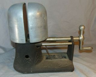 Antique S&s Display Fixture Hatter Millinery Hand Crank Hat Stretcher Mold Tool