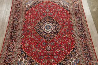 Traditional Floral Oriental Rug Wool Hand - Knotted RED Carpet 10 x 13 3