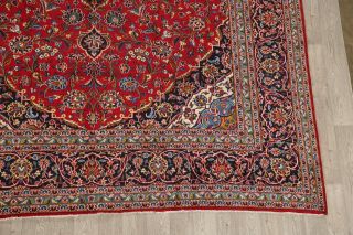 Traditional Floral Oriental Rug Wool Hand - Knotted RED Carpet 10 x 13 5