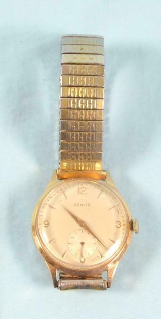 Vintage Swiss Zenith 18k Gold Wrist Watch - 1955