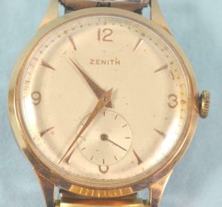 Vintage Swiss Zenith 18K Gold Wrist Watch - 1955 3