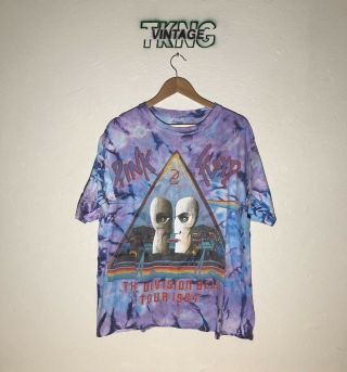 Vintage 1994 Pink Floyd Division Bell Concert Tee T Shirt Tour Tie Dye 90s Mens