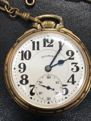 Vintage Illinois Bunn Special 60 Hour 21 Jewel Antique Pocket Watch 10k Gf Runs