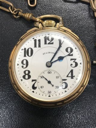 Vintage Illinois Bunn Special 60 Hour 21 Jewel Antique Pocket Watch 10k GF Runs 2