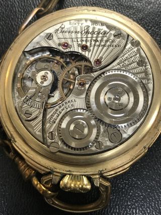 Vintage Illinois Bunn Special 60 Hour 21 Jewel Antique Pocket Watch 10k GF Runs 5