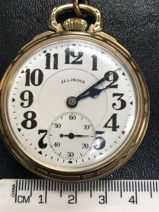 Vintage Illinois Bunn Special 60 Hour 21 Jewel Antique Pocket Watch 10k GF Runs 9