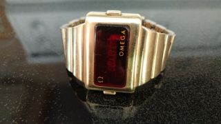 Omega TC2 14k gold fill Vintage digital Led Time Computer Watch 7