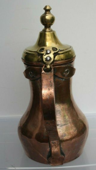 35 cm Antique Dallah islamic Coffee Pot copper brass RARE 10
