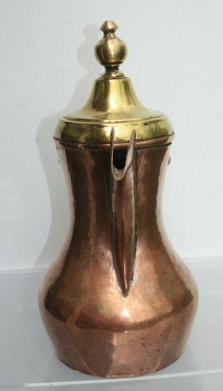 35 cm Antique Dallah islamic Coffee Pot copper brass RARE 8