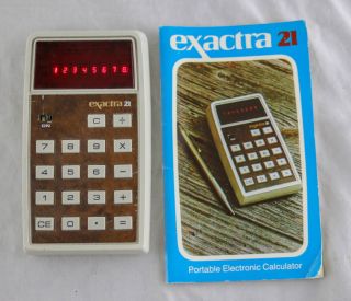 Vtg 1974 Texas Instruments Ti Exactra 21 Calculator With Instructions