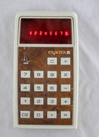 Vtg 1974 Texas Instruments TI Exactra 21 Calculator with Instructions 2