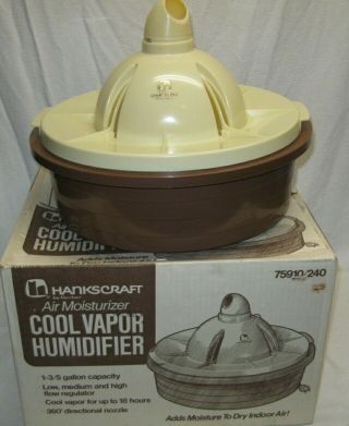 Vintage Hankscraft Gerber Cool Vapor Mist Humidifier Vaporizer Brown Model 240
