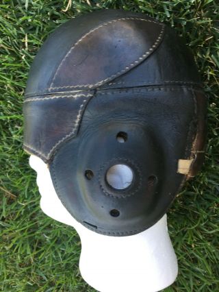 Awesome Old Rare Antique 1920s Wing Tip All Leather Football Helmet Vintage Wow