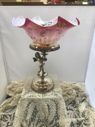 Victorian Brides Bowl With S/p Cupid Stand