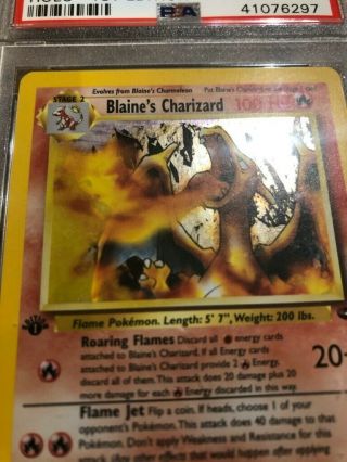 Pokemon PSA 9 1st Edition Holo Rare Blaine’s Charizard Gym Challenge 2000 4