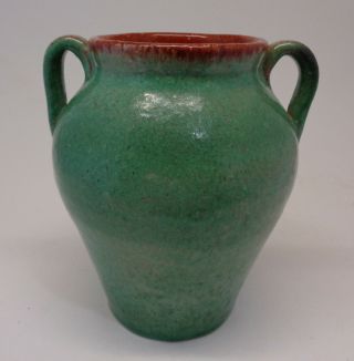 Vintage 1930s - 40s La Luz Mexico Art Pottery Green Glazed Vase