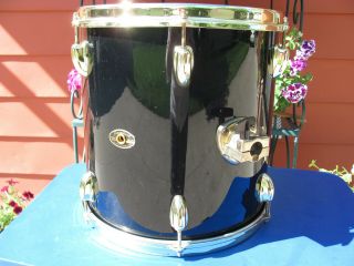 Vintage 1980 ' s Slingerland Rare Black Gold 4 Piece Drum Set 8