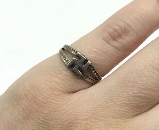 Old Pawn Whirling Log Thunderbird Sterling Silver Ring Native American Vtg Rare