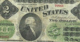 $2 " 1862 " Fr - 41a (legal Tender) $2 " 1862  Hamilton " Rare $2 Crispy