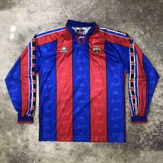 Barcelona Fc 1992/95 Home Ls Football Shirt Soccer Jersey Kappa Vintage Xl