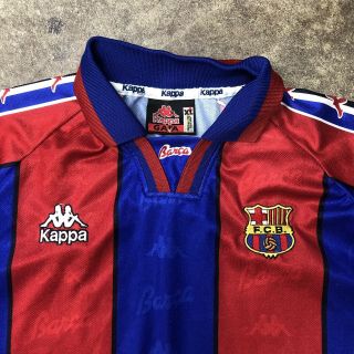 BARCELONA FC 1992/95 Home LS Football Shirt Soccer Jersey KAPPA Vintage XL 3