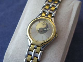 Omega De Ville Yin & Yang Vintage Quartz Ladies Watch 18k Solid Gold Bezel/links