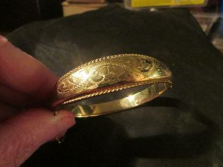 Vintage Quality 9ct Rolled Gold,  Metal Core Engraved Bangle,