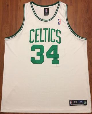 Vintage Authentic Reebok Paul Pierce Boston Celtics Nba Home Jersey Sz 48