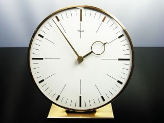 RARE ART DECO BAUHAUS BRASS DESK CLOCK KIENZLE DESIGN HEINRICH MOELLER GERMANY 5